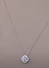 Absolute Sterling Silver Cubic Zirconia Round Cluster Pendant, 18"